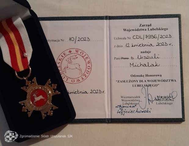 Odznaczenie dla s. Urszuli Michalak